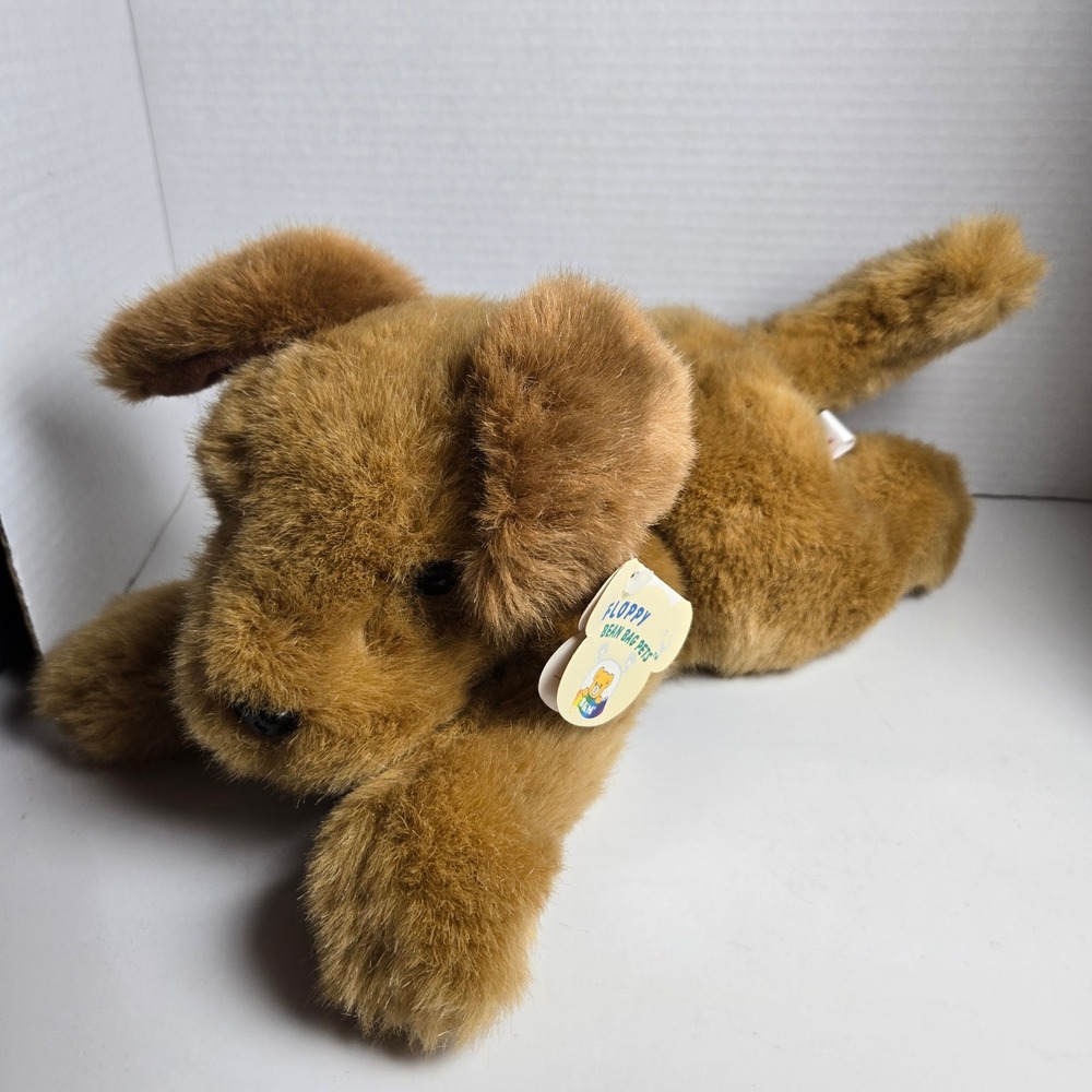 SKM Enterprises Floppy Bean Bag Brown Dog Dog Soft Plush Stuffed Animal NWT